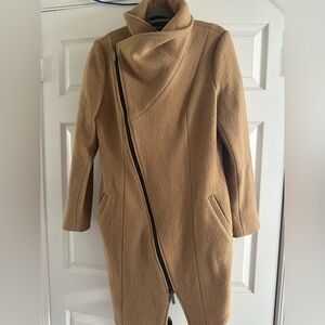 Marcella Maren Women's Camel Asymmetrical Zip Coat